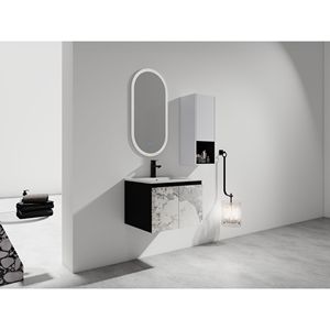 Mobile Bagno Sospeso da 24 Pollici con Lavabo in Ceramica e Armadietto Laterale, Ante con Chiusura Ammortizzata, Combinazione Mobiletto (Pacchetto KD) - Product Image 3