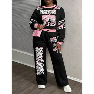 Conjunto de Chándales Deportivos Personalizados con Logotipo para Mujer, Chándales de Algodón de Alta Calidad para Mujer al por Mayor - Product Image 1