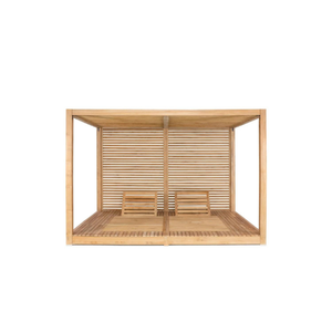 Tumbona con dosel de madera de teca con diseño minimalista para decoración de muebles del hogar - Product Image 2