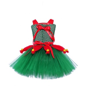 3 uds niñas verde Navidad elfo Hada Cosplay disfraces Cami vestido tutú vestido <span class=keywords><strong>con</strong></span> <span class=keywords><strong>medias</strong></span> a rayas y Santa Claus pelo aro conjunto - Product Image 3