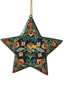 Ornement d'arbre de Noël en forme d'étoile peinte à la main, décoration suspendue traditionnelle en forme d'étoile peinte à la main - Product Image 5