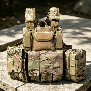 Tactisch vest voor buiten, jagen, vissen, ademend, verstelbaar, met afneembare zakken voor jagen, wandelen en training - Product Image 1