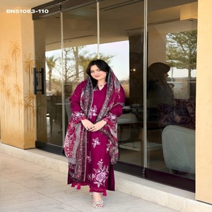 Nuevo conjunto de rayón y algodón con bordado, semisellado, con salwar a juego y dupatta con estampado digital a precio de mayorista. - Product Image 1