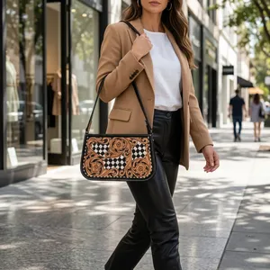 Vintage Women's <b>Handbag</b> Genuine Leather Bags Sling Shoulder Bags Brown Leather <b>Handbags</b> for Women - Product Image 5