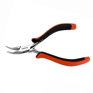 High Quality Lightweight Reusable Stainless Steel Ergo Bent Chain Nose Pliers 115mm Jewelry Making Tools Beading <b>Wire</b> Wrapping - Product Image 1