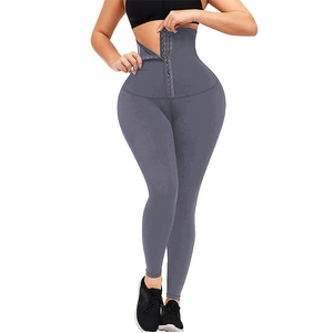 Run Apparel's High Waist Full Length Solid Black Yoga <b>Leggings</b> <b>With</b> <b>Pockets</b> Seamless Elastic Waist Four-Way Stretch Yoga <b>Legging</b> - Product Image 2