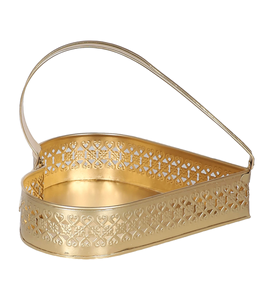 Cesta de Metal en Forma de Corazón, Cesta Decorativa para Almacenamiento de Flores, para el Hogar, Templo, Sala de Oración, Decoración Pooja, Organizador de Mesa - Product Image 4
