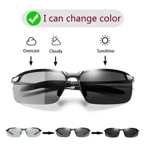 남자 광변색 편광 선글라스 운전 낚시 카멜레온 안경 변경 색상 선글라스 낮 야간 투시경 UV400 안경