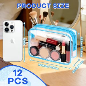 Borsa da viaggio trasparente impermeabile per articoli da toeletta, custodia trasparente per cosmetici, per donne e uomini - Product Image 3