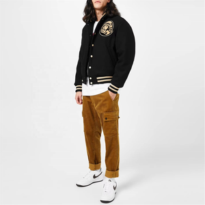 Vestes d'université à la mode pour hommes vêtements de rue personnalisés respirants de haute qualité couleur noire vêtements décontractés confortables - Product Image 5