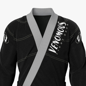 Venomous Fight Gear BJJ Kimono Black Gray <b>Stitched</b> Unisex Regular Fit Durable 100% Cotton Lightweight High Martial Arts - Product Image 4