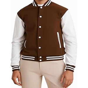แจ็คเก็ตวาร์ซิตี้แบบติดกระดุมสำหรับฤดูหนาวสำหรับผู้ชาย แจ็คเก็ตเบสบอลปักชื่อทีมและโลโก้ตามสั่ง - Product Image 1