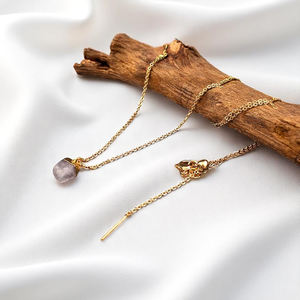 Collar con Colgante de Piedra Lunar Arcoíris de 8–10 mm, Piedra de Nacimiento |   Joyería de Piedras Preciosas Naturales con Cadena de 18 Pulgadas - Product Image 5