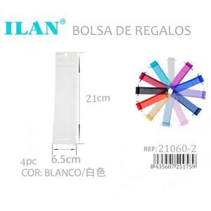 Sacchetti regalo in organza Ilan 21 cm x 6,5 cm bianchi, confezione da 4 per regali - Product Image 2