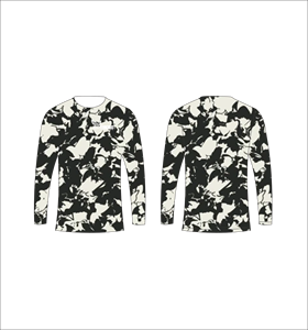 เสื้อตกปลาแห้งเร็วลายพรางสีดำเทาแขนยาวแบบซับลิเมชั่น - Product Image 4