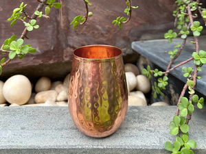 Copper Hammered Glass <b>Barrel</b> Moscow Mule Mug Shot BPA Free Dishwasher Microwave Safe - Product Image 5