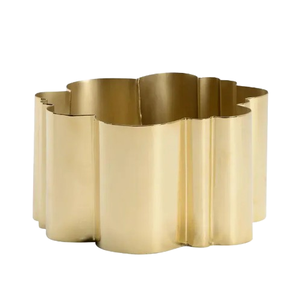 Pot de fleurs en métal au design contemporain et moderne, jardinière durable de taille moyenne avec support pour la maison et le jardin - Product Image 5