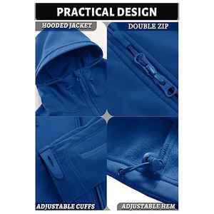 เสื้อแจ็คเก็ตกันน้ำแฟชั่นสำหรับเล่นสโนว์บอร์ดและสกีกลางแจ้ง แบบซอฟต์เชลล์ คอตั้ง ปิดด้วยซิป ลายพิมพ์ - Product Image 2