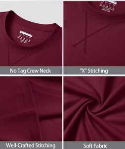 <b>Men's</b> Burgundy Short Sleeve O-Neck T-Shirt Regular Fit 100% Cotton Eco-Friendly Front Logo Casual Knitted Solid Color - Product Image 4