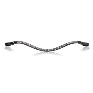Diadema de Cuero Negro para Caballo con Cristales de Estrás, Diseño Decorativo y Elegante - Product Image 1