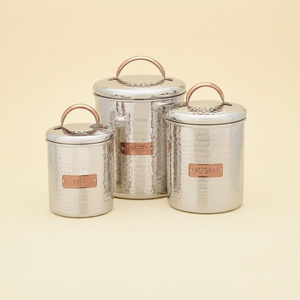 Luxury Metal Kitchen Canister Set with Wood Lids for Coffee Tea Sugar Storage Tins Vintage Containers Wholesale Export Quality - Product Image 4