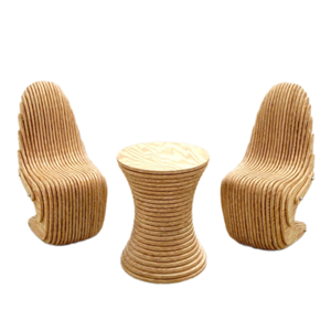 Conjunto de Mesa y Sillas Cantilever de Madera Impermeable y Ecológico Moderno con 1 Año de Garantía y Tutorial en Video para Uso en Exteriores y Sala de Estar - Product Image 5