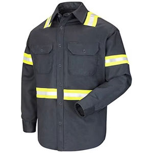 Camisa de seguridad reflectante de alta visibilidad con botones, ropa de trabajo para la construcción, camisa de trabajo de alta visibilidad, uniforme para hombre, camisas de manga corta - Product Image 6