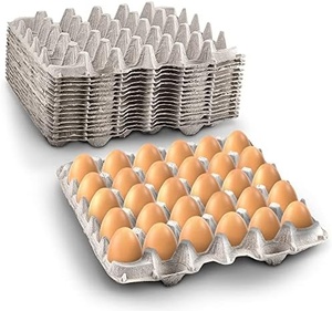 Nouvelles barquettes à œufs en pulpe moulée écologique, lot de 30, en fibres recyclées non blanchies, pour le transport et l'emballage des œufs frais, barquette en fibre moulée écologique - Product Image 1