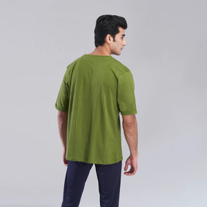 เสื้อยืดออกกำลังกายผู้ชายแบบเรียบ ขายส่ง คุณภาพสูง ผ้าฝ้าย 100% ทรงโอเวอร์ไซส์ ระบายอากาศได้ดี แห้งเร็ว รับผลิตแบบ OEM - Product Image 4