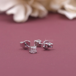 Pendientes de Diamante Cultivado en Laboratorio con Certificación IGI, Corte Asscher, en Oro Blanco/Rosa y Amarillo de 18K |   Pendientes Clásicos de Diamantes - Product Image 5