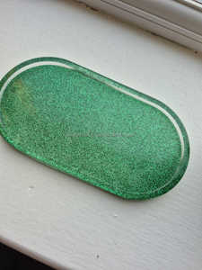 Resin Trinket <b>Tray</b> Handmade Oval Jewelry Dish Made <b>Black</b> Resin Luxury Eco-Friendly Plate & <b>Serving</b> <b>Tray</b> Home Decor Fruit - Product Image 2