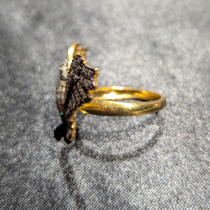 Anillo REYES de estilo victoriano con alas de águila y diamantes naturales, plata de ley 925 con baño de rodio negro, anillos llamativos con diseño de pájaro para mujer - Product Image 2
