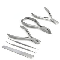 Kit d'outils de podologie 5 pièces, coupe-ongles incurvés pour doigts et orteils, ouverture large, en acier inoxydable durable et épais, professionnel