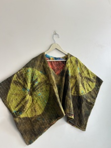 Haut tricoté oversize pour femme, style bohème tie-dye, en viscose et coton, à bretelles spaghetti et col halter, grande taille, pour l'été - Product Image 2