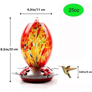 Mangiatoia per Colibrì in Vetro Soffiato a Mano con Posatoio per Piatti e Vassoi da Giardino - Product Image 4