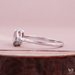 Brown Pear Cut Lab Grown Diamond Toi Et Moi <b>Two</b> <b>Stone</b> Engagement Wedding <b>Ring</b> Silver Ready to Ship Modern Bridal - Product Image 2