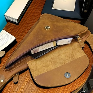 Nuevo bolso de pecho Vintage para mujer, bandolera de cuero impermeable para viaje de un solo hombro, bolso de pecho para mujer - Product Image 4