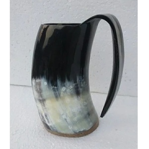 Taza de Cerveza de Cuerno Natural Hecha a Mano de la Mejor Calidad, Diseño Personalizado, Acabado Pulido Suave, Ideal para Fiestas, al Mejor Precio - Product Image 3
