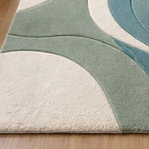 Alfombra de lana de lujo hecha a mano, color azul cielo, alfombra premium para decoración del hogar, alfombra contemporánea de diseño artístico, alfombra decorativa para dormitorio. - Product Image 4