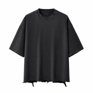 เสื้อยืดคอตตอนโอเวอร์ไซส์ 320gsm ทรงโอเว่นชอว์เดอร์ สไตล์สตรีทแวร์ ล้างสีแบบแอซิดวอช คอหนา พิมพ์ลาย DTG สำหรับผู้ชายและผู้หญิง ลดราคาพิเศษ - Product Image 3