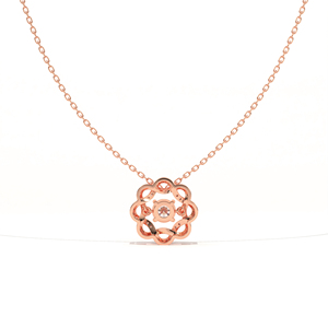 Pendentif Aarinya pour femme en or 9 carats plaqué or, diamant de laboratoire taille brillant, pierre centrale pavée, certifié IGI, classique pour fiançailles - Product Image 5