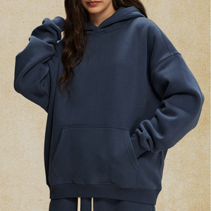 Sudadera con Capucha Unisex Bordada, Color Negro Sólido, Felpa Francesa, Informal, con Bolsillo Delantero, Talla Grande, 100% Algodón Ecológico - Product Image 4