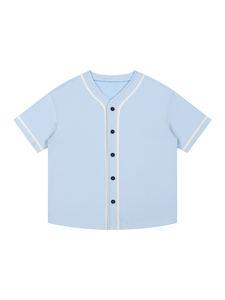 Camiseta de Hombre de Alta Calidad, Personalizable, Cuello Redondo, Estilo Béisbol, con Ribete en Contraste y Botones, Corte Holgado, 100% Algodón - Product Image 2