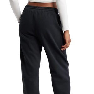Women <b>Black</b> Wide <b>Leg</b> Fleece Sweatpants Drawstring Elastic Waist Loose Fit Casual <b>Straight</b> <b>Leg</b> Jogger <b>Trousers</b> - Product Image 2