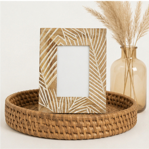 Hand-Carved Wooden Photo <b>Frame</b> with Tropical Leaf Pattern Antique Whitewashed <b>Wood</b> <b>Picture</b> <b>Frame</b> Bulk Wholesale Price - Product Image 4