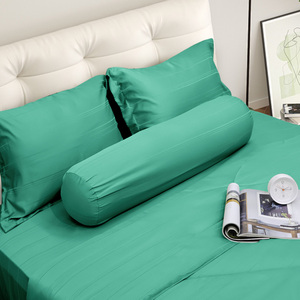 Factory-Price Eco-Friendly 300tc Jacquard Solid Pattern Modern 100% Polyester Microfiber All-Season Luxury Sheet Pillowcase Set - Product Image 4