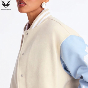 Fashionable For Daily Wear Good Selling Highest Quality Customized Made Newest Women Genuine Material Varsity Winter <b>Jackets</b> - Product Image 4