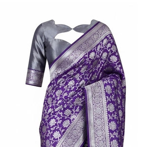 Sari de Luxe pour Femme, Robe Drapée de Créateur, Broderie Élégante, Vêtement Ethnique, Idéal pour Occasions Festives, Mariages et Fêtes, Vente en Gros - Product Image 5