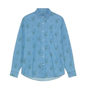 Mens Light Blue Solid Eco-Friendly Anti-Wrinkle Breathable Long Sleeve <b>Button</b> Casual Polyester/Cotton Customizable 220g <b>Shirt</b> - Product Image 4