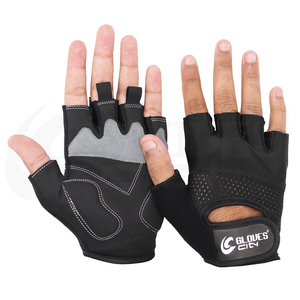 Gants de musculation en cuir PU à demi-doigts avec protection complète de la paume, antidérapants et respirants pour usage unisexe en salle de sport - Product Image 1